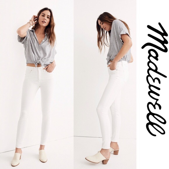 Madewell Denim - MADEWELL PURE WHITE 9” HIGH RISE SKINNY SIZE 31